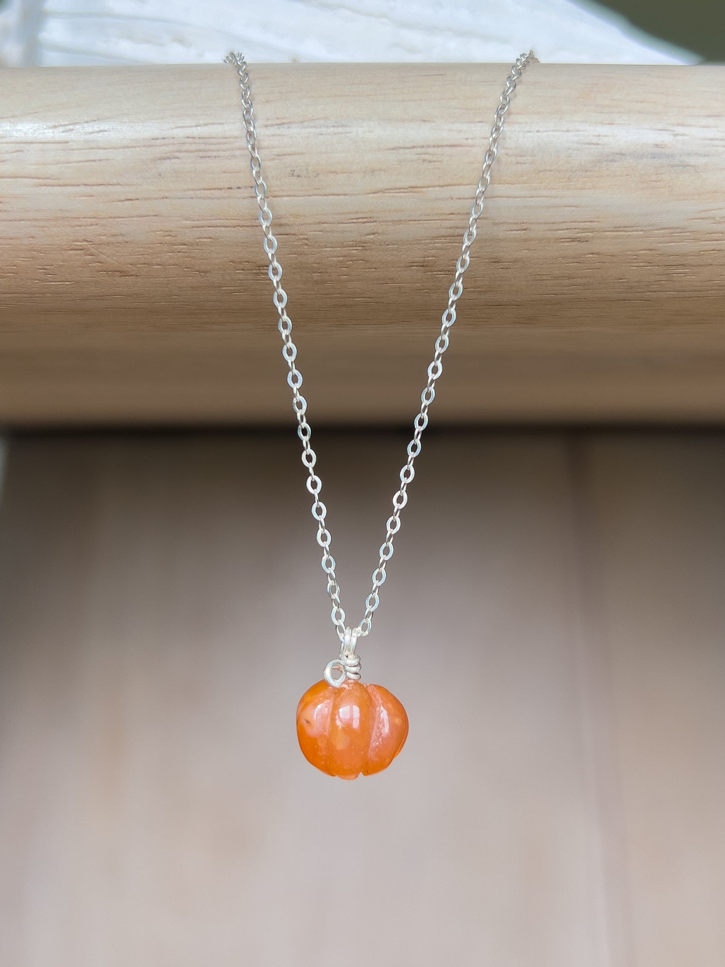 Carnelian Pumpkin Necklace